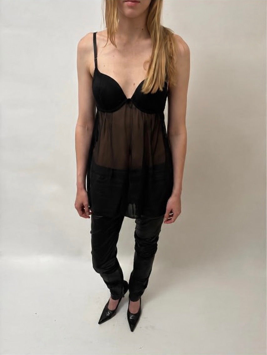 Sheer Noir Cami - Black - XS/S