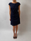 Midnight Drape Dress - Navy - S/M