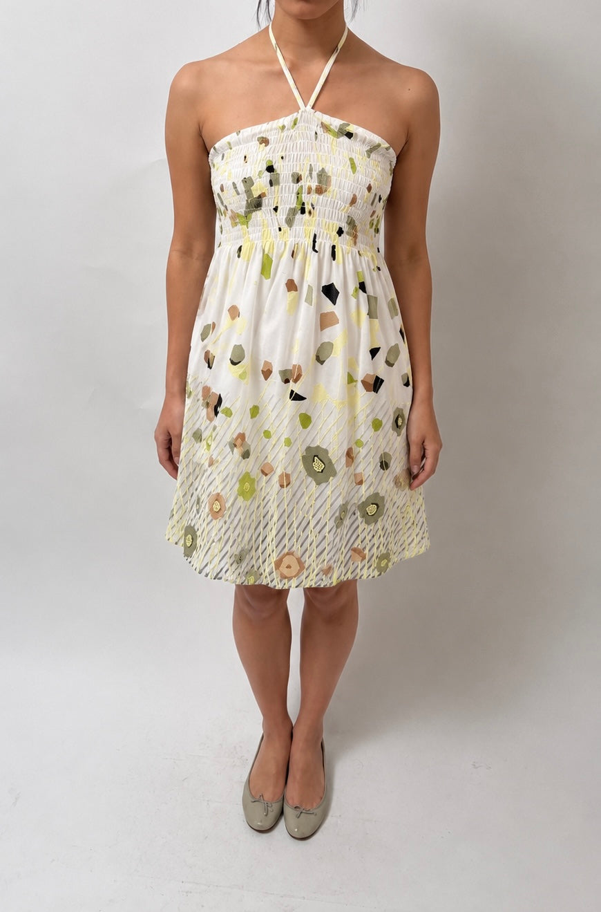 Meadow Halter Dress - Ivory Multi - S/M