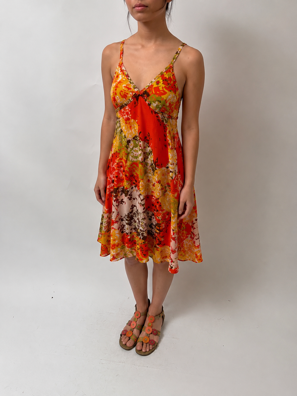 Sunset Print Dress - Orange Multi - S/M