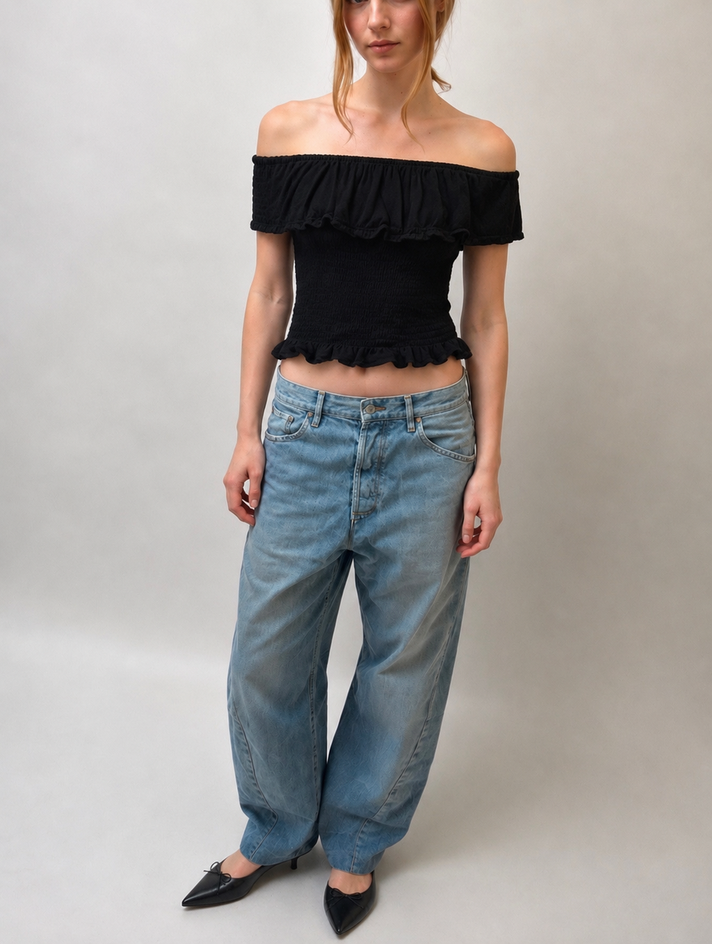 Noir Ruffle Top - Black - S/M