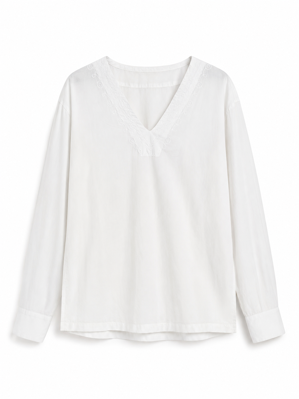 100% cotton Ivory Lace Blouse - White - S/M