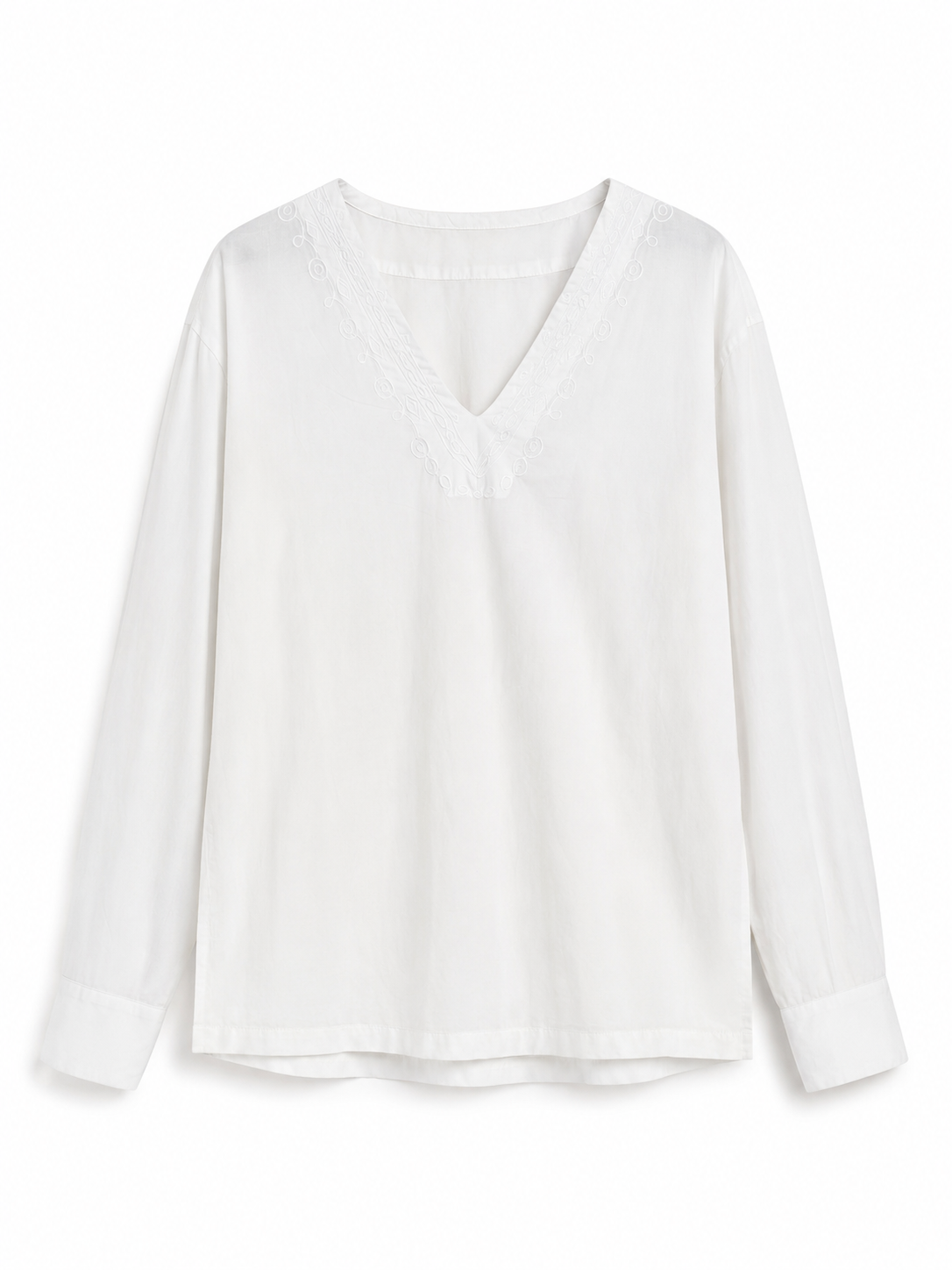 100% cotton Ivory Lace Blouse - White - S/M