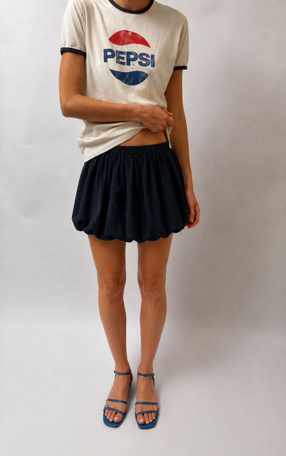 Bubble Mini Skirt - Navy - XS