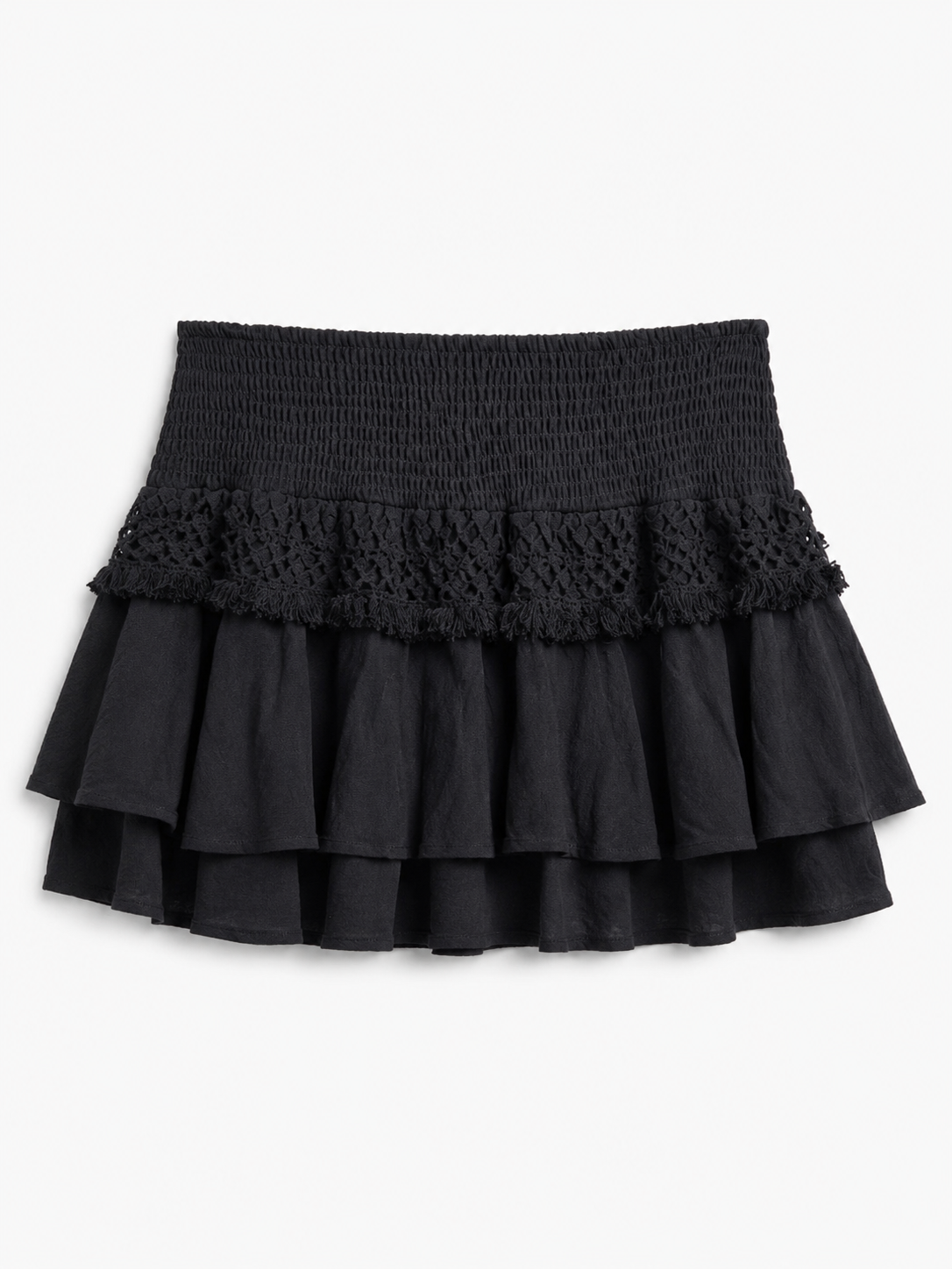 Ruffle Skirt - Black - 40
