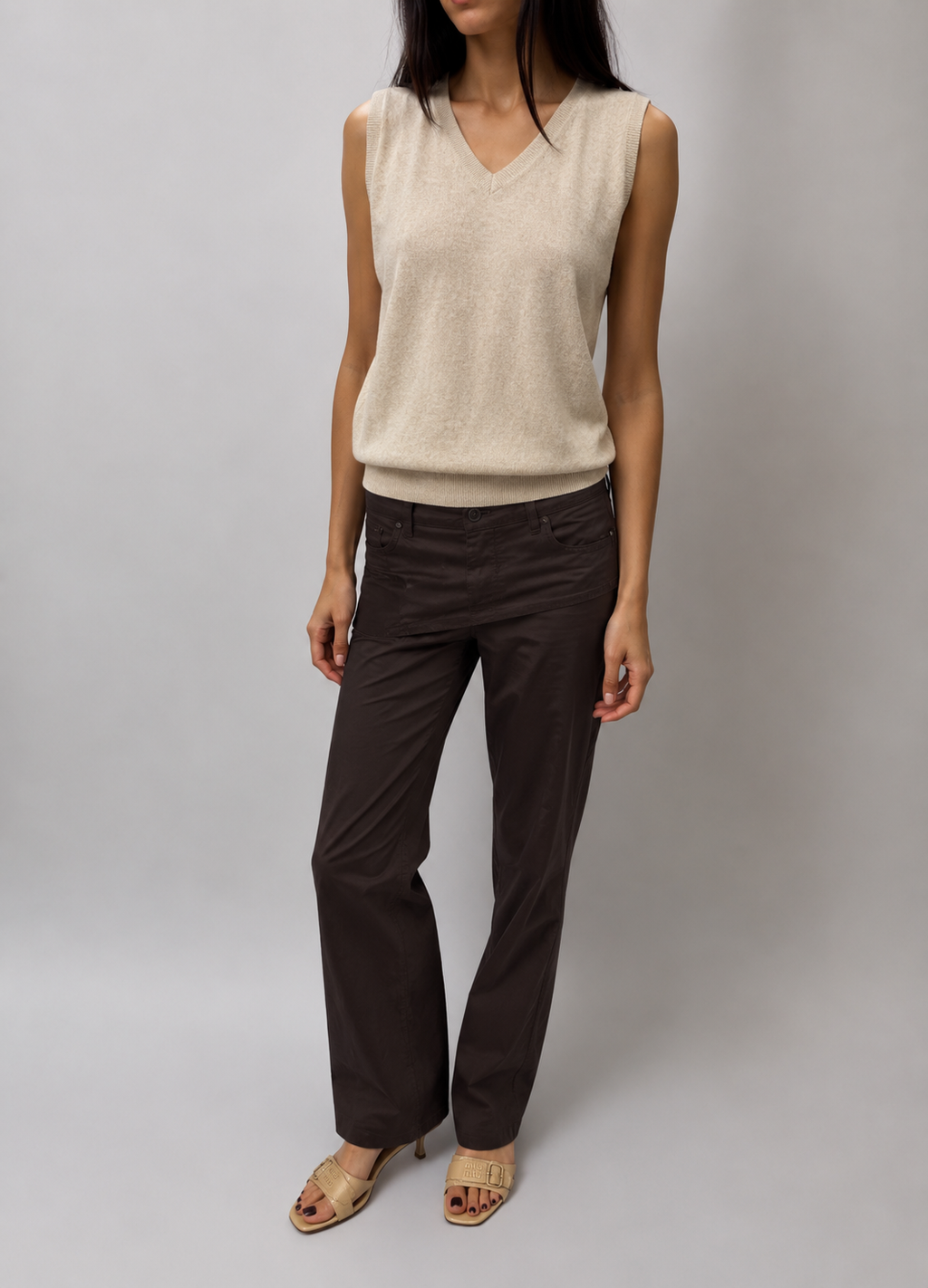 Soft Beige Knit Tank - Beige - M/L