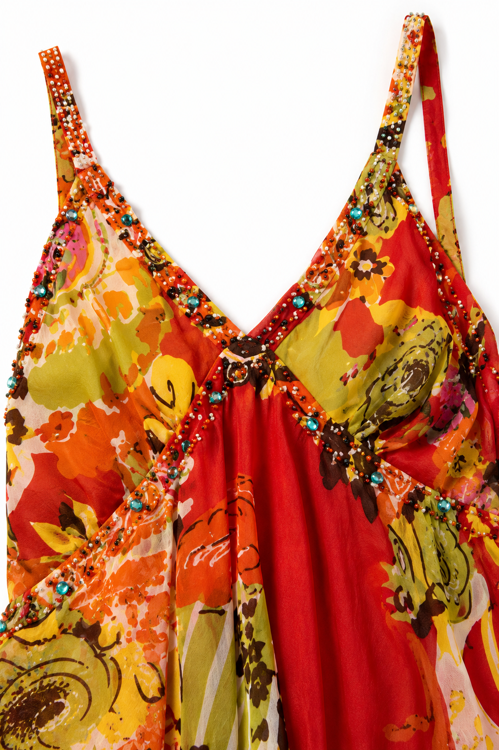 Sunset Print Dress - Orange Multi - S/M