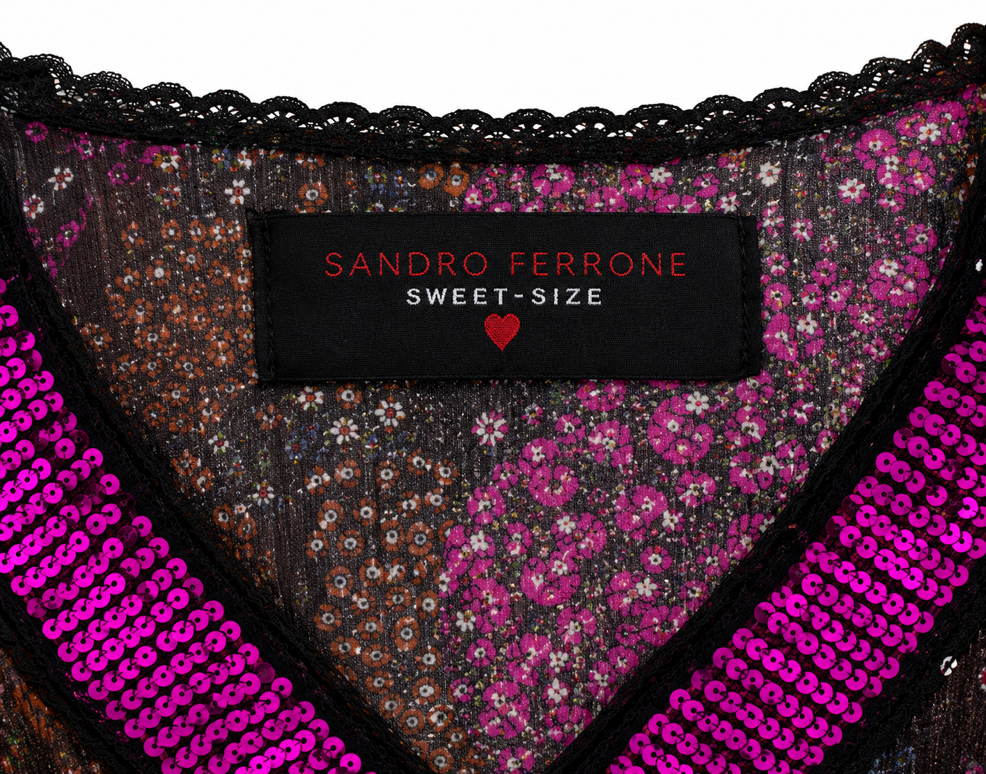 Sandro Ferrone Sequin Top - Fuchsia Multi - S/M