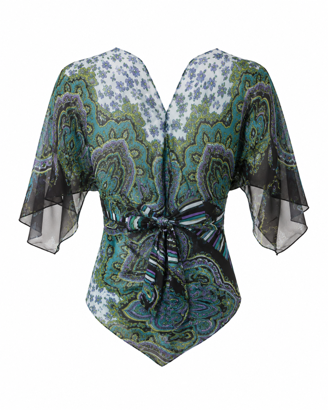 Mosaic Silk Top - Teal Multi - S