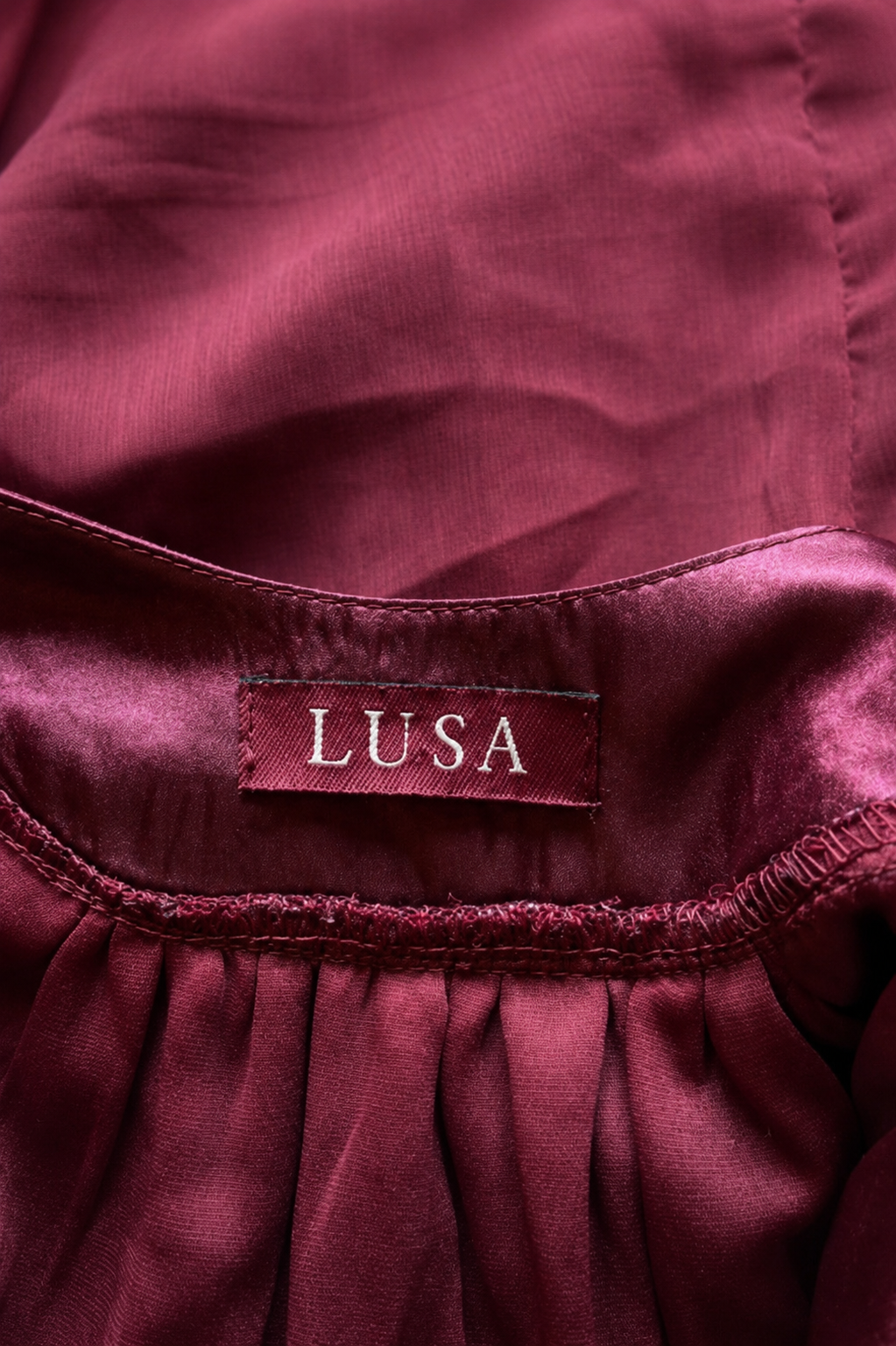 Bordeaux Chiffon Dress - Burgundy - S/M