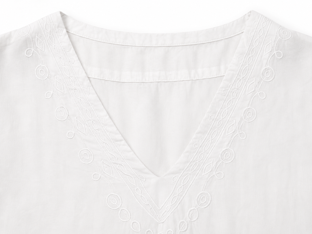100% cotton Ivory Lace Blouse - White - S/M