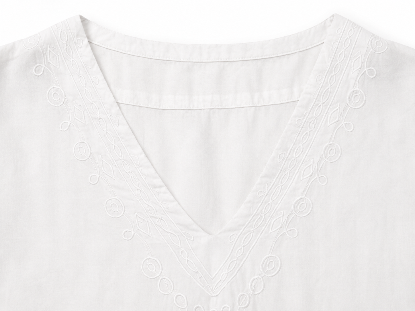 100% cotton Ivory Lace Blouse - White - S/M
