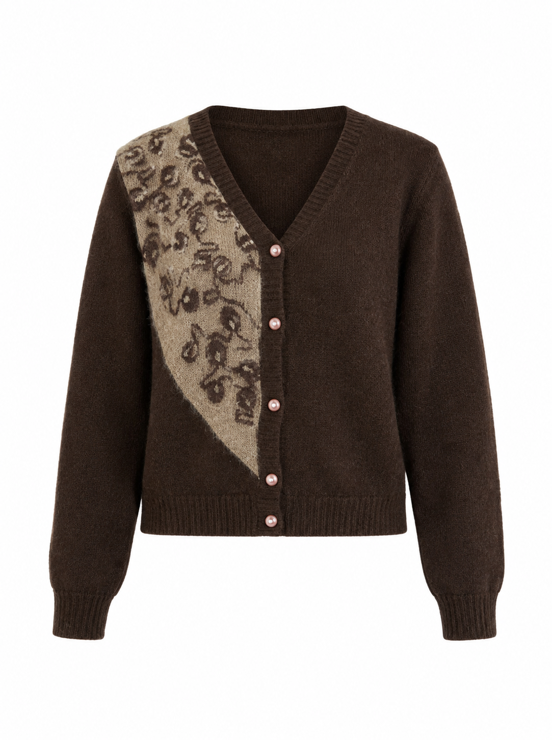 Chocolate Embroidered Cardigan - Brown - S