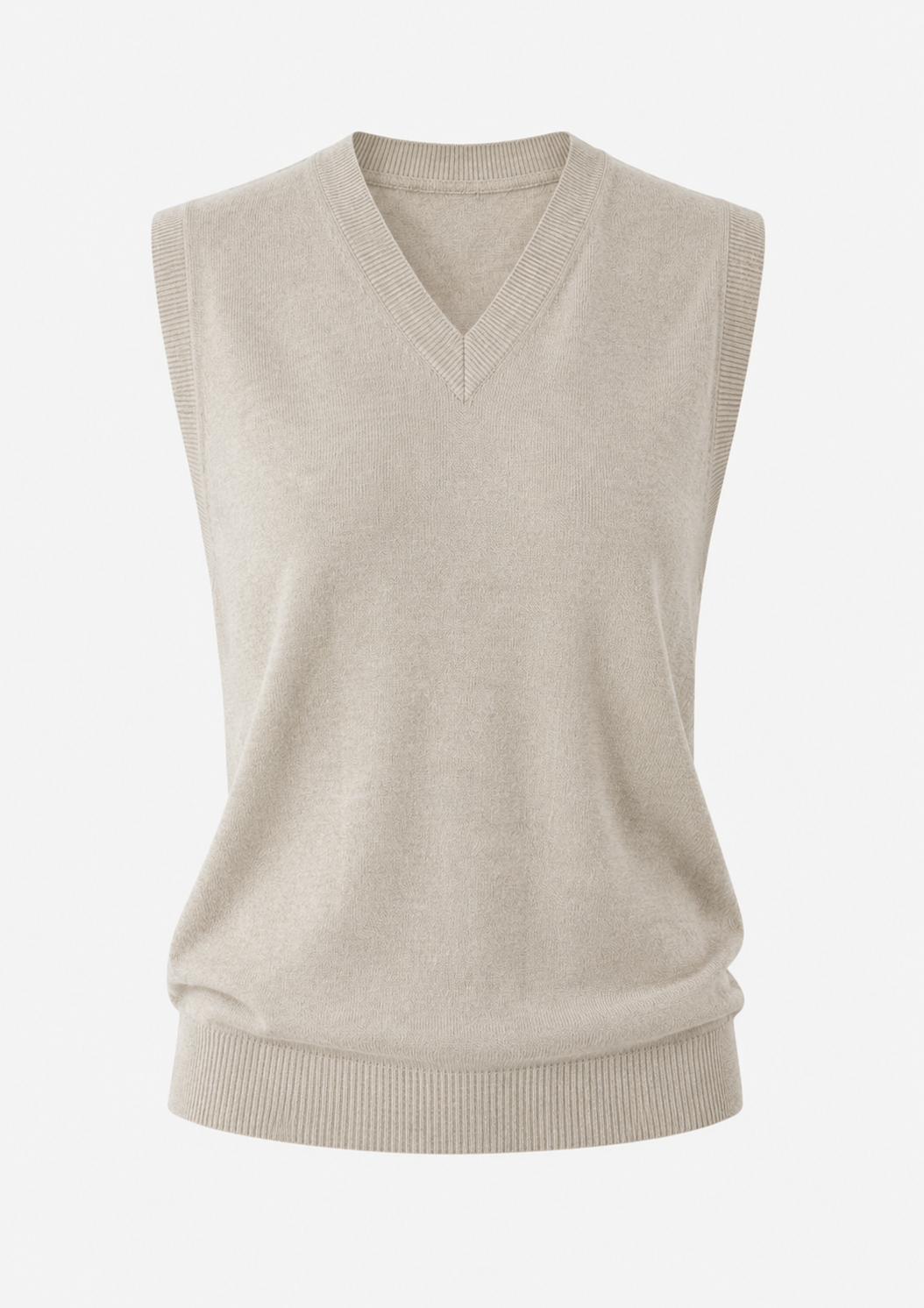 Soft Beige Knit Tank - Beige - M/L